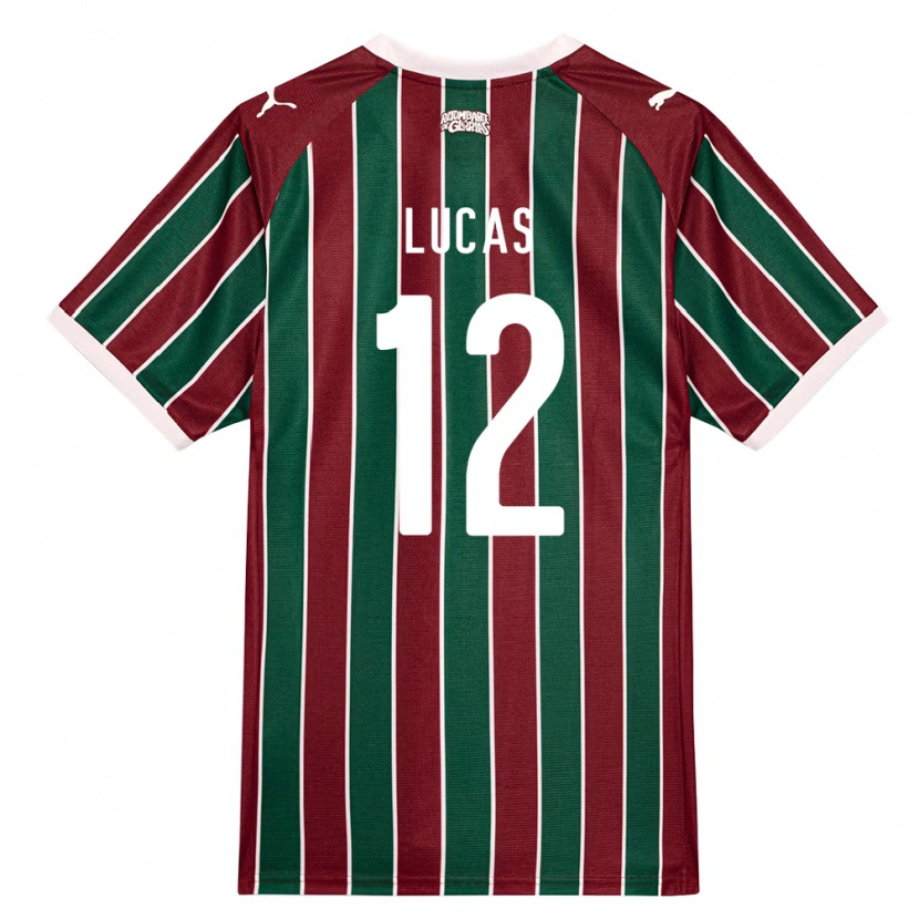 Danxen Enfant Maillot André Lucas #12 Vert Bourgogne Blanc Tenues Domicile 2026/27 T-Shirt