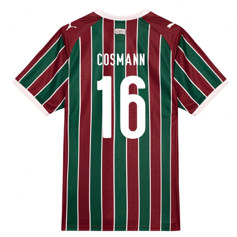 Danxen Enfant Maillot Yasmin Cosmann #16 Vert Bourgogne Blanc Tenues Domicile 2026/27 T-Shirt