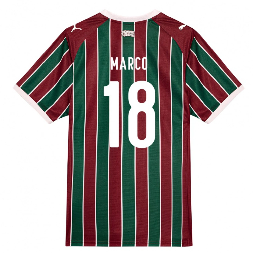 Danxen Enfant Maillot Marco Antonio De Sousa Medeiros #18 Vert Bourgogne Blanc Tenues Domicile 2026/27 T-Shirt