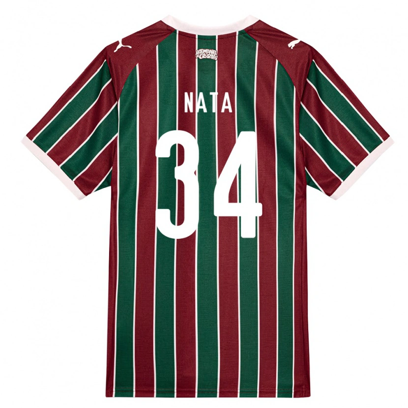 Danxen Enfant Maillot Wesley Natã #34 Vert Bourgogne Blanc Tenues Domicile 2026/27 T-Shirt