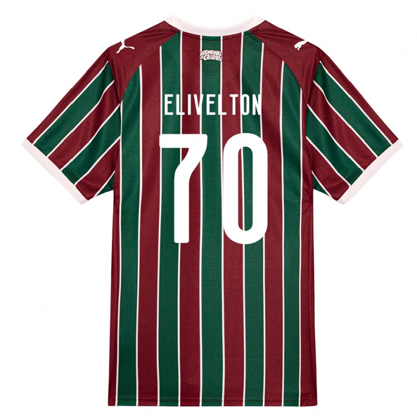 Danxen Enfant Maillot Elivelton Guedes Alves Da Silva #70 Vert Bourgogne Blanc Tenues Domicile 2026/27 T-Shirt