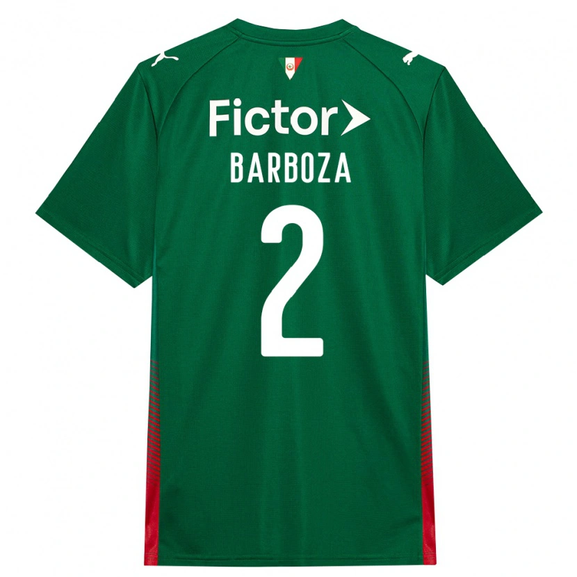 Danxen Enfant Maillot Alexander Barboza #2 Vert Rouge Blanc Tenues Domicile 2026/27 T-Shirt