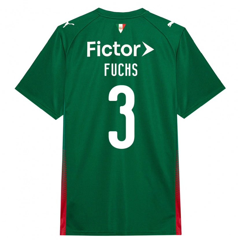 Danxen Enfant Maillot Bruno Fuchs #3 Vert Rouge Blanc Tenues Domicile 2026/27 T-Shirt