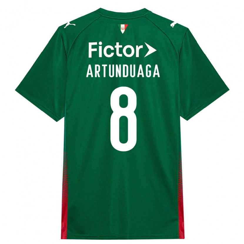 Danxen Enfant Maillot Grover Artunduaga #8 Vert Rouge Blanc Tenues Domicile 2026/27 T-Shirt