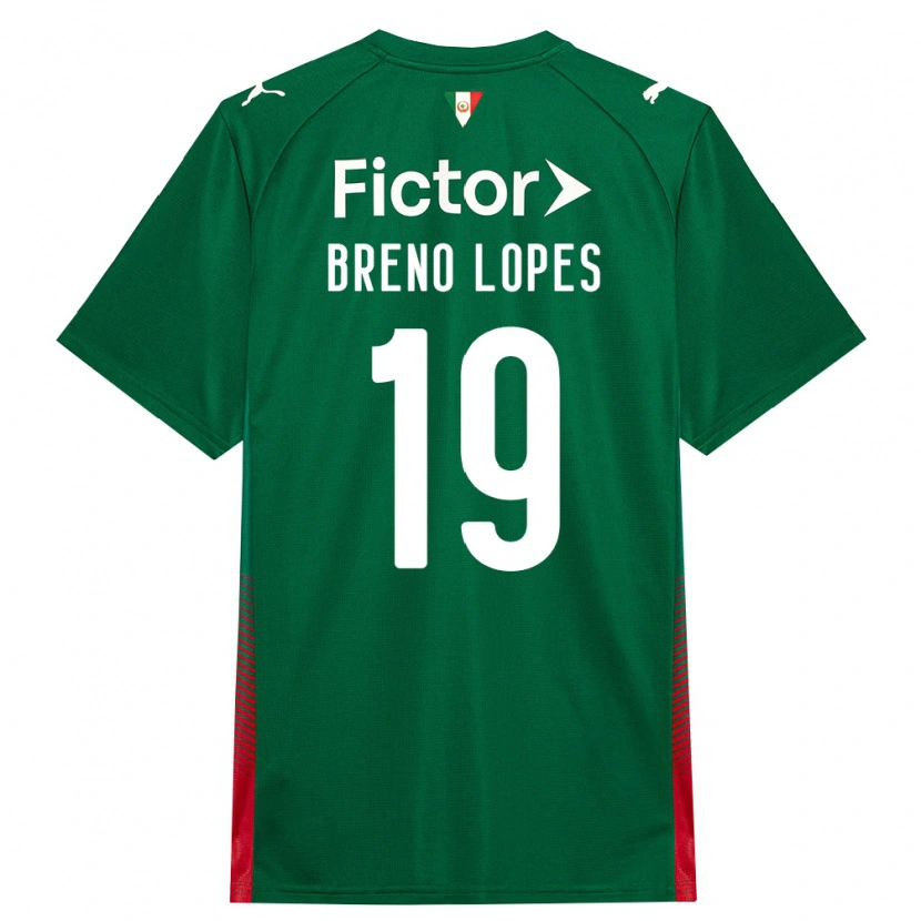 Danxen Enfant Maillot Breno Lopes #19 Vert Rouge Blanc Tenues Domicile 2026/27 T-Shirt