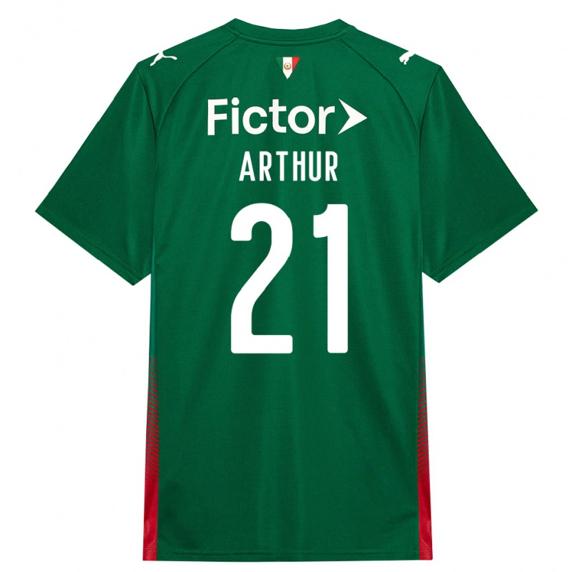 Danxen Enfant Maillot Luis Arthur #21 Vert Rouge Blanc Tenues Domicile 2026/27 T-Shirt