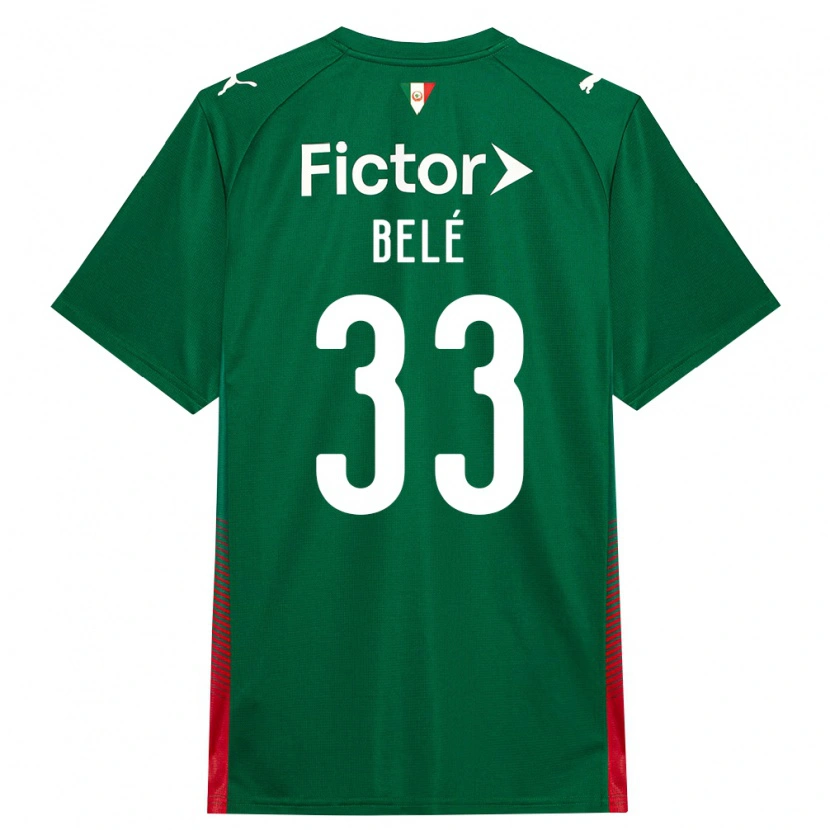 Danxen Enfant Maillot Erick Belé #33 Vert Rouge Blanc Tenues Domicile 2026/27 T-Shirt
