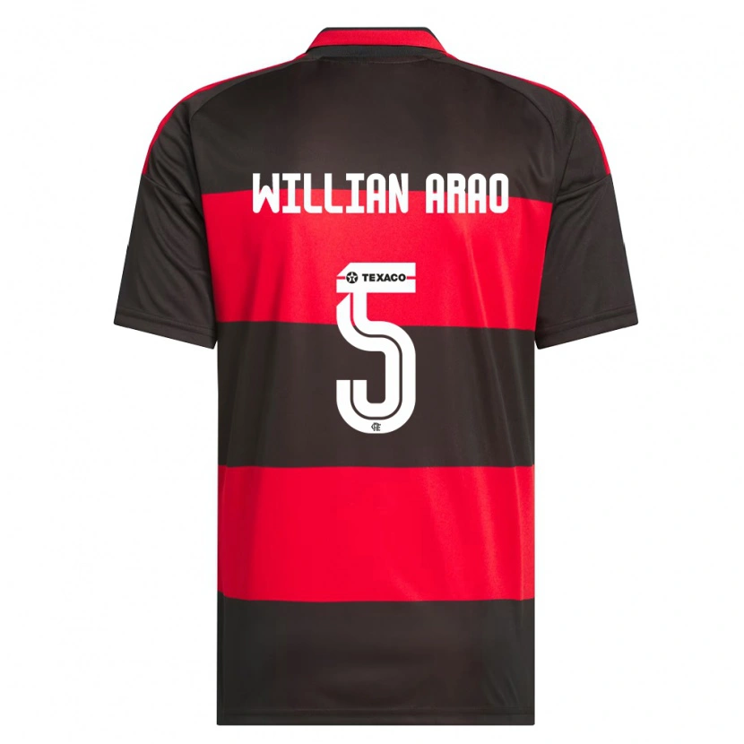 Danxen Enfant Maillot Willian Arao #5 Rouge Noir Blanc Tenues Domicile 2026/27 T-Shirt