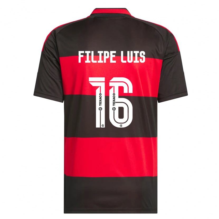 Danxen Enfant Maillot Filipe Luis #16 Rouge Noir Blanc Tenues Domicile 2026/27 T-Shirt
