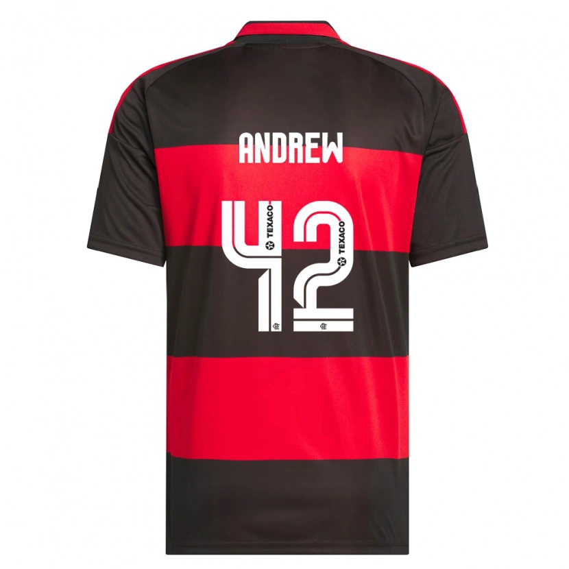 Danxen Enfant Maillot Andrew Da Silva Ventura #42 Rouge Noir Blanc Tenues Domicile 2026/27 T-Shirt