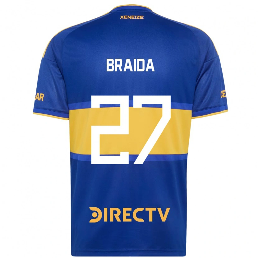 Danxen Enfant Maillot Malcom Braida #27 Bleu Royal Jaune Tenues Domicile 2026/27 T-Shirt