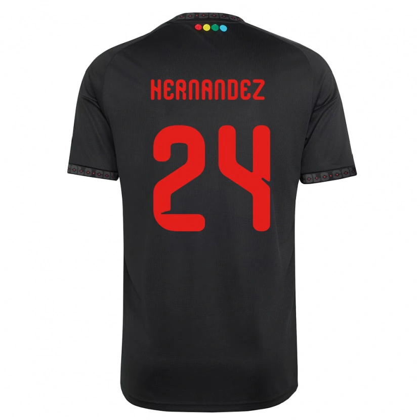 Danxen Enfant Maillot Leandro Hernández #24 Noir Rouge Tenues Extérieur 2026/27 T-Shirt