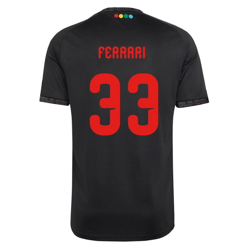 Danxen Enfant Maillot Matías Ferrari #33 Noir Rouge Tenues Extérieur 2026/27 T-Shirt
