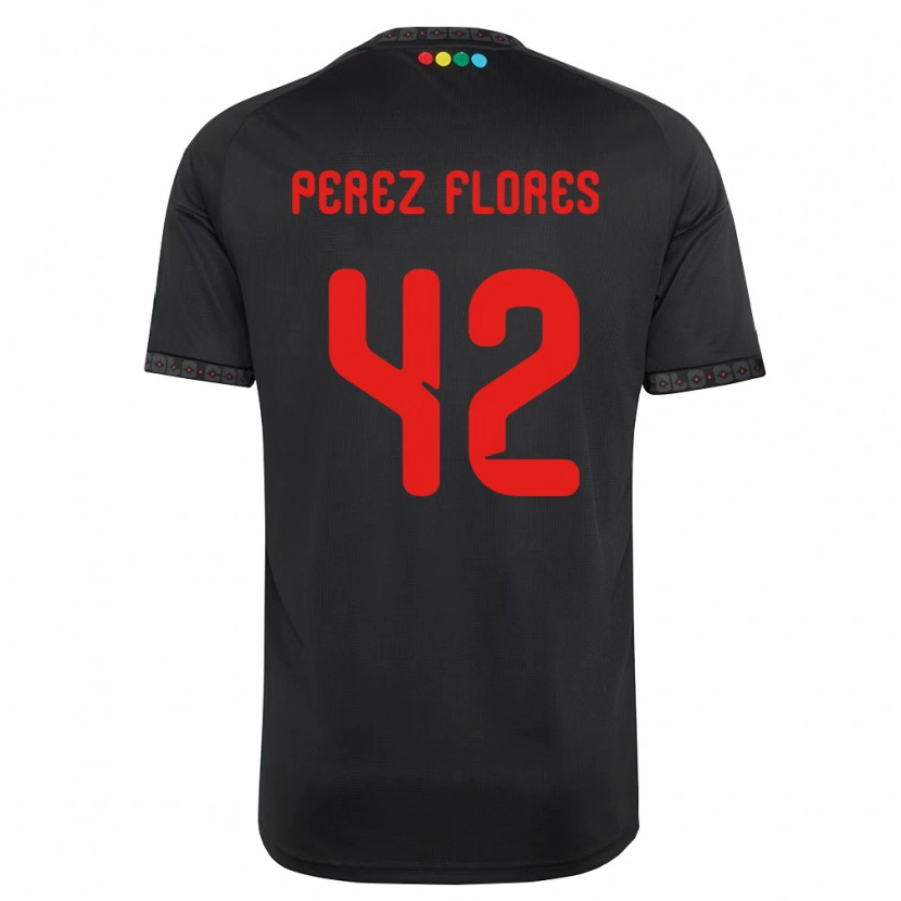 Danxen Enfant Maillot Benjamín Pérez #42 Noir Rouge Tenues Extérieur 2026/27 T-Shirt