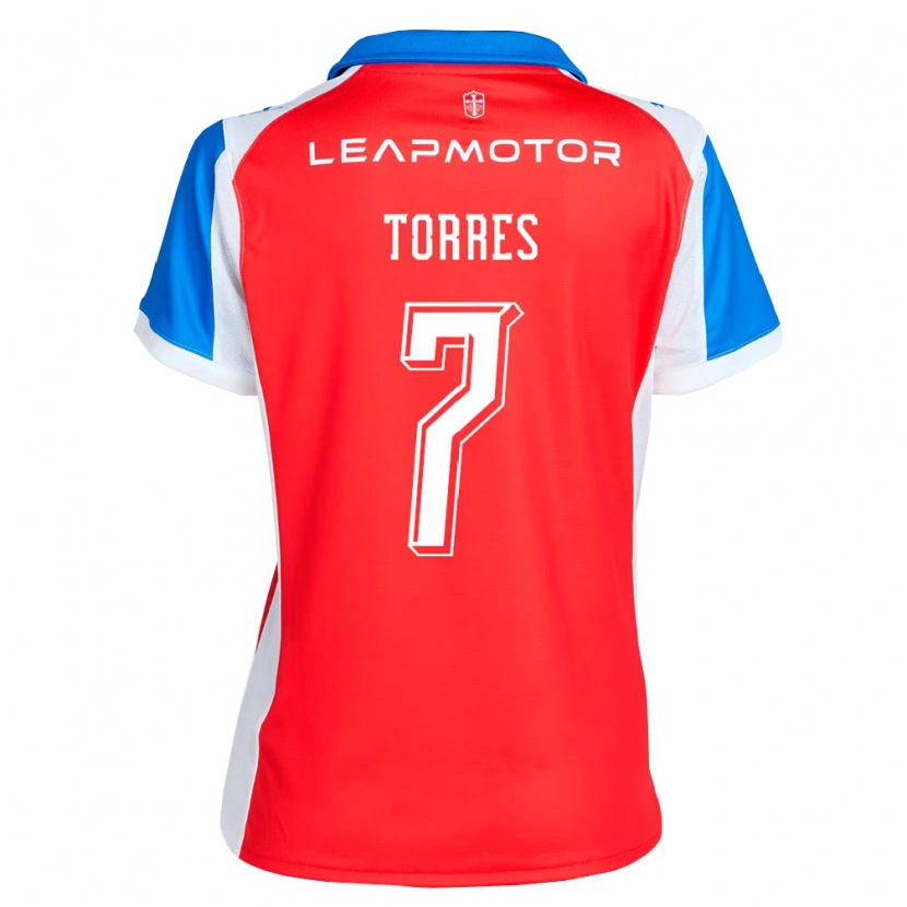 Danxen Enfant Maillot Joaquín Torres #7 Rouge Bleu Tenues Extérieur 2026/27 T-Shirt