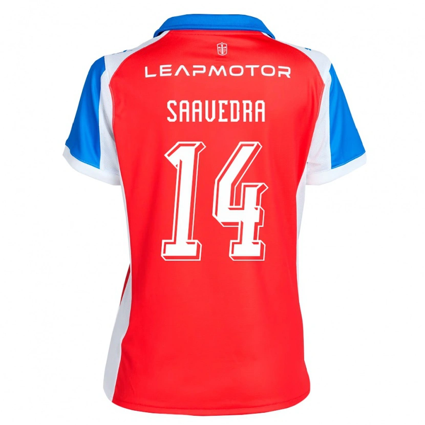 Danxen Enfant Maillot Danilo Saavedra #14 Rouge Bleu Tenues Extérieur 2026/27 T-Shirt