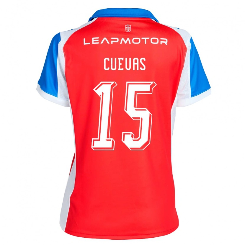 Danxen Enfant Maillot Cristian Cuevas #15 Rouge Bleu Tenues Extérieur 2026/27 T-Shirt