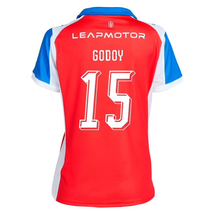 Danxen Enfant Maillot Martín Godoy #15 Rouge Bleu Tenues Extérieur 2026/27 T-Shirt