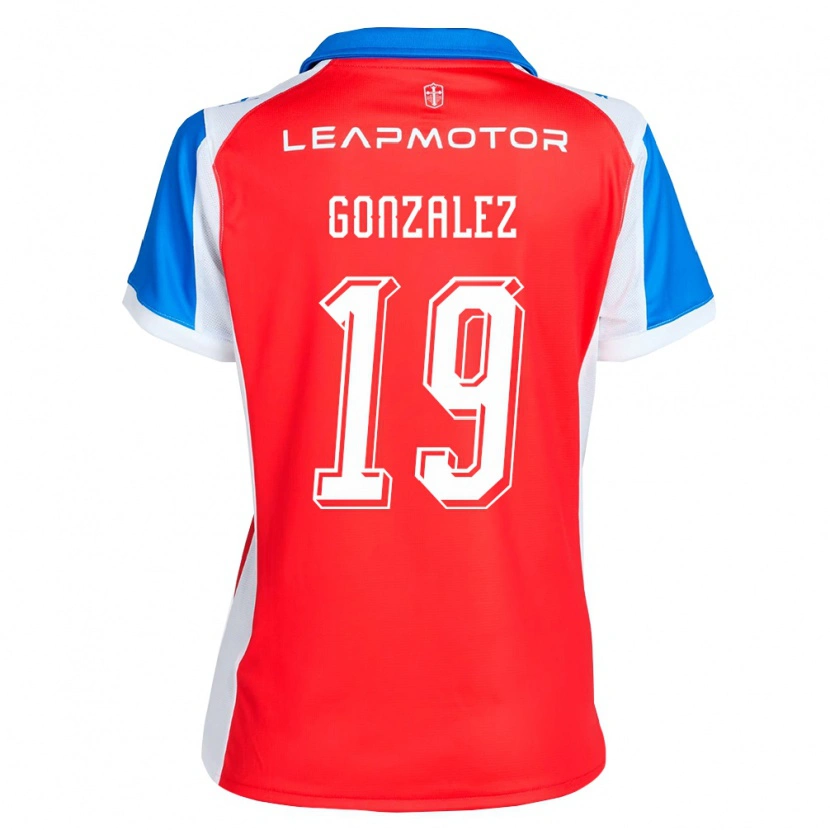 Danxen Enfant Maillot Bryan González #19 Rouge Bleu Tenues Extérieur 2026/27 T-Shirt
