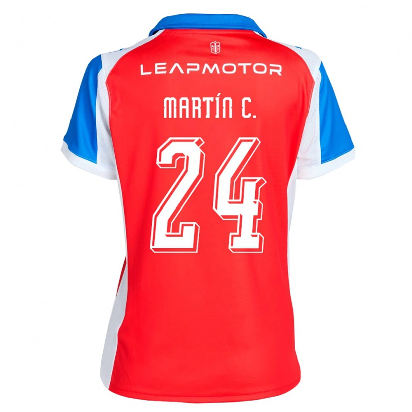 Danxen Enfant Maillot Martín Contreras #24 Rouge Bleu Tenues Extérieur 2026/27 T-Shirt