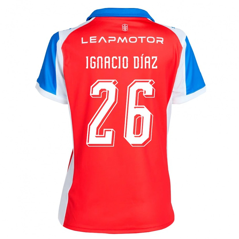 Danxen Enfant Maillot Juan Ignacio Díaz #26 Rouge Bleu Tenues Extérieur 2026/27 T-Shirt