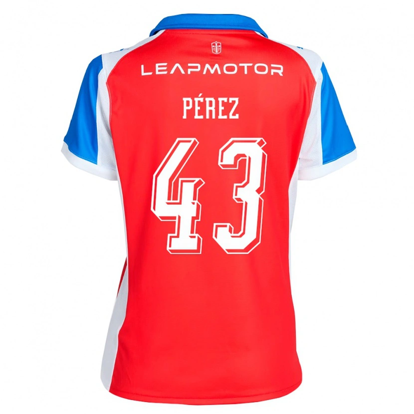 Danxen Enfant Maillot Amaro Pérez #43 Rouge Bleu Tenues Extérieur 2026/27 T-Shirt