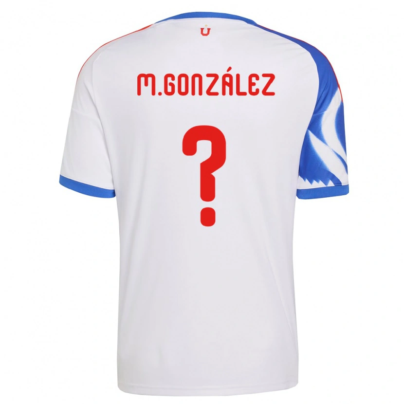 Danxen Enfant Maillot Matías González #0 Blanc Bleu Marine Tenues Extérieur 2026/27 T-Shirt
