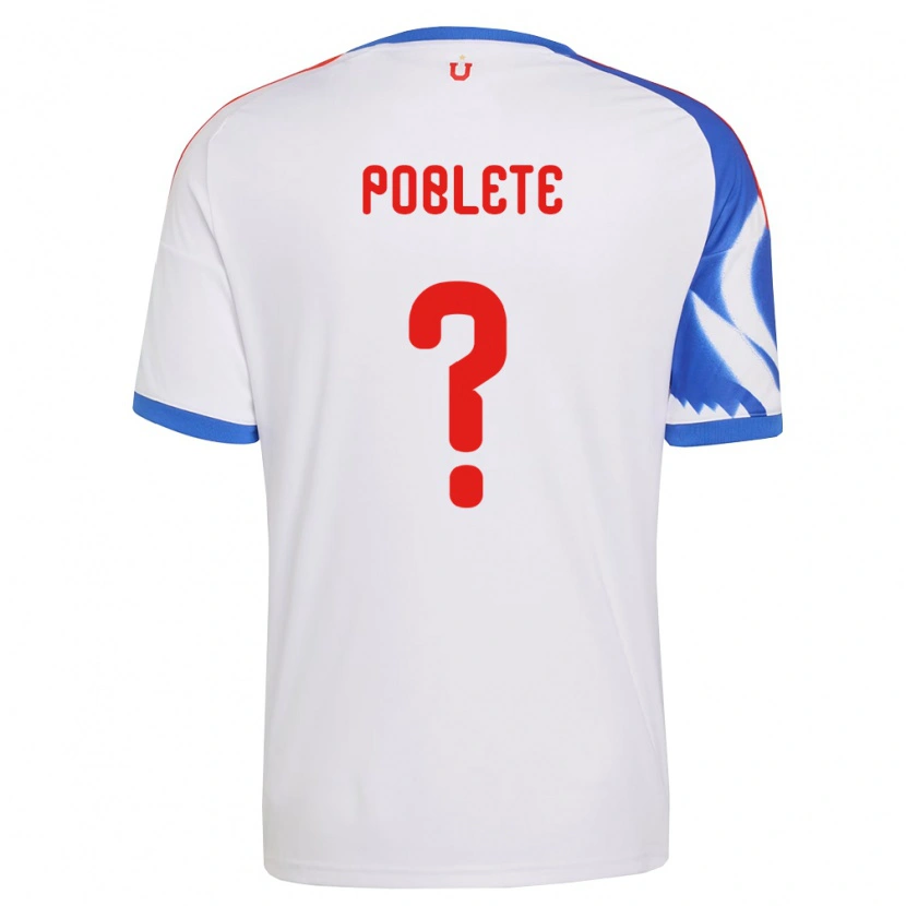 Danxen Enfant Maillot José Poblete #0 Blanc Bleu Marine Tenues Extérieur 2026/27 T-Shirt