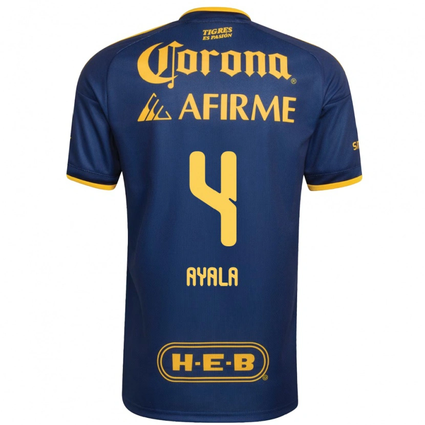 Danxen Enfant Maillot Hugo Ayala #4 Bleu Royal Jaune Tenues Extérieur 2026/27 T-Shirt