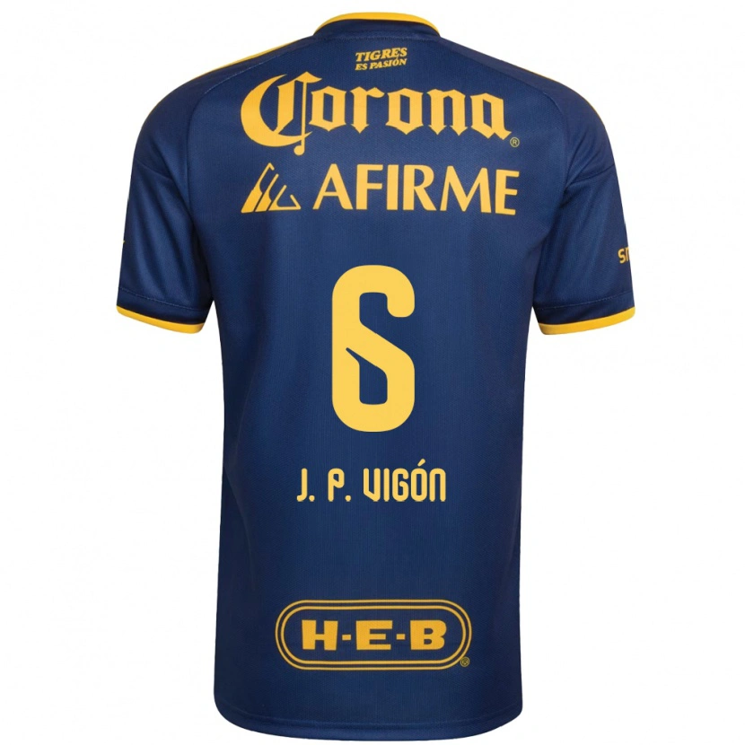 Danxen Enfant Maillot Juan Pablo Vigón #6 Bleu Royal Jaune Tenues Extérieur 2026/27 T-Shirt