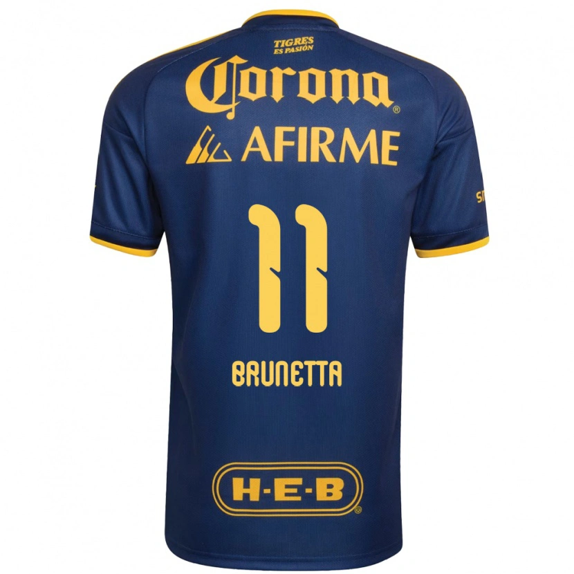 Danxen Enfant Maillot Juan Brunetta #11 Bleu Royal Jaune Tenues Extérieur 2026/27 T-Shirt