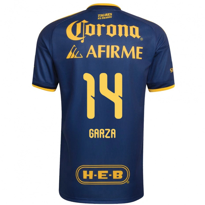Danxen Enfant Maillot Jesús Garza #14 Bleu Royal Jaune Tenues Extérieur 2026/27 T-Shirt