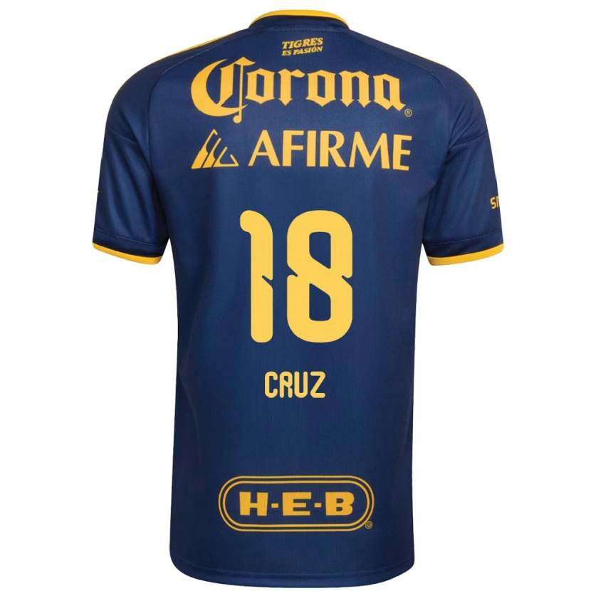Danxen Enfant Maillot Belen Cruz #18 Bleu Royal Jaune Tenues Extérieur 2026/27 T-Shirt