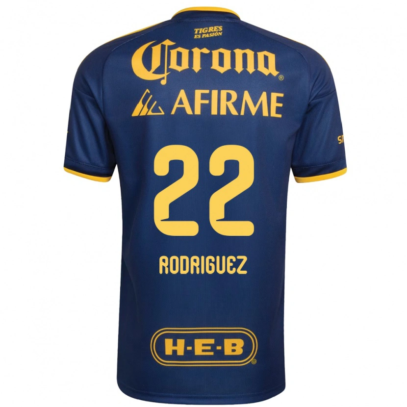 Danxen Enfant Maillot Anika Rodriguez #22 Bleu Royal Jaune Tenues Extérieur 2026/27 T-Shirt