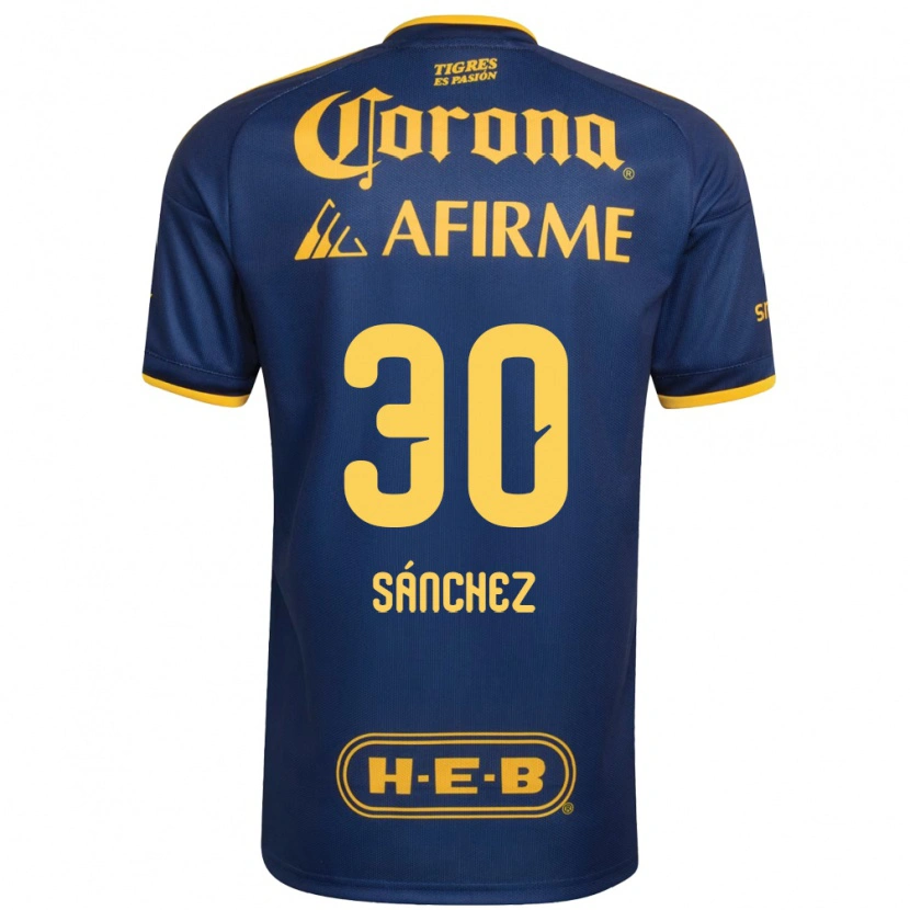 Danxen Enfant Maillot Diego Sánchez #30 Bleu Royal Jaune Tenues Extérieur 2026/27 T-Shirt