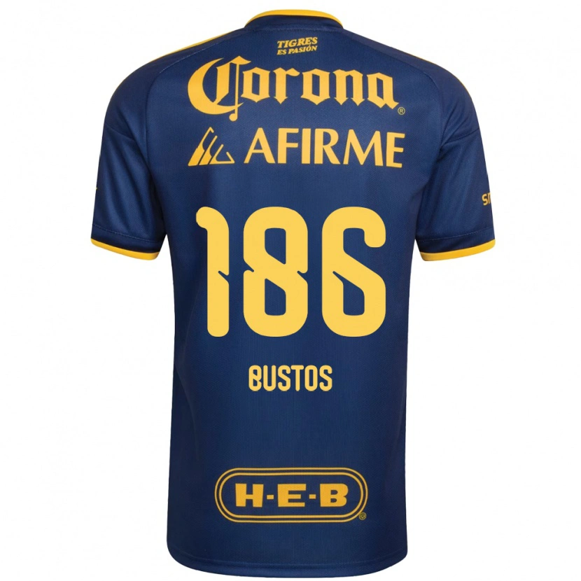 Danxen Enfant Maillot Maximiliano Bustos #186 Bleu Royal Jaune Tenues Extérieur 2026/27 T-Shirt