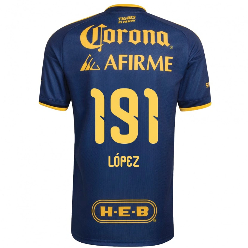 Danxen Enfant Maillot Adrián López #191 Bleu Royal Jaune Tenues Extérieur 2026/27 T-Shirt