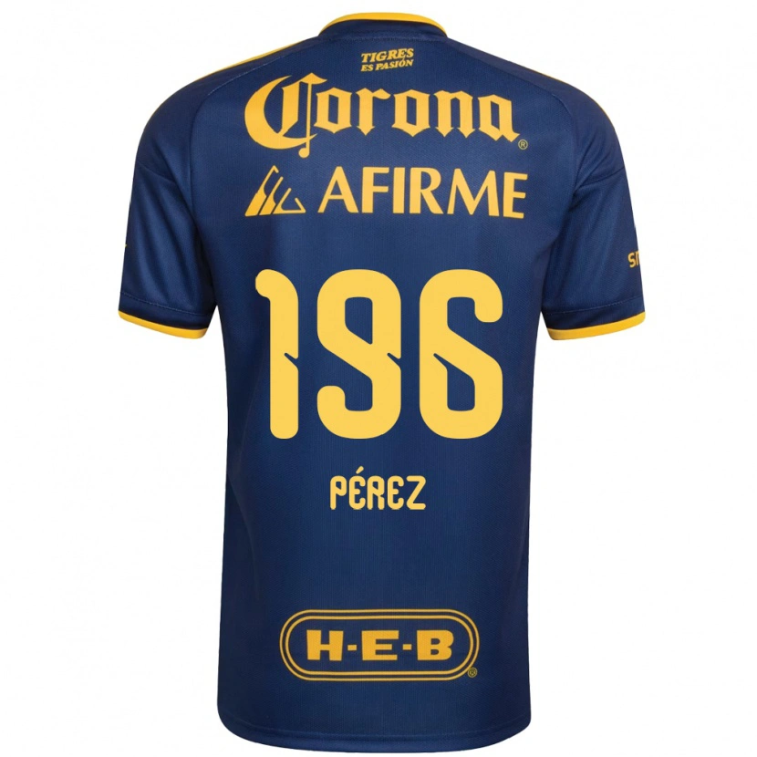 Danxen Enfant Maillot Axel Pérez #196 Bleu Royal Jaune Tenues Extérieur 2026/27 T-Shirt