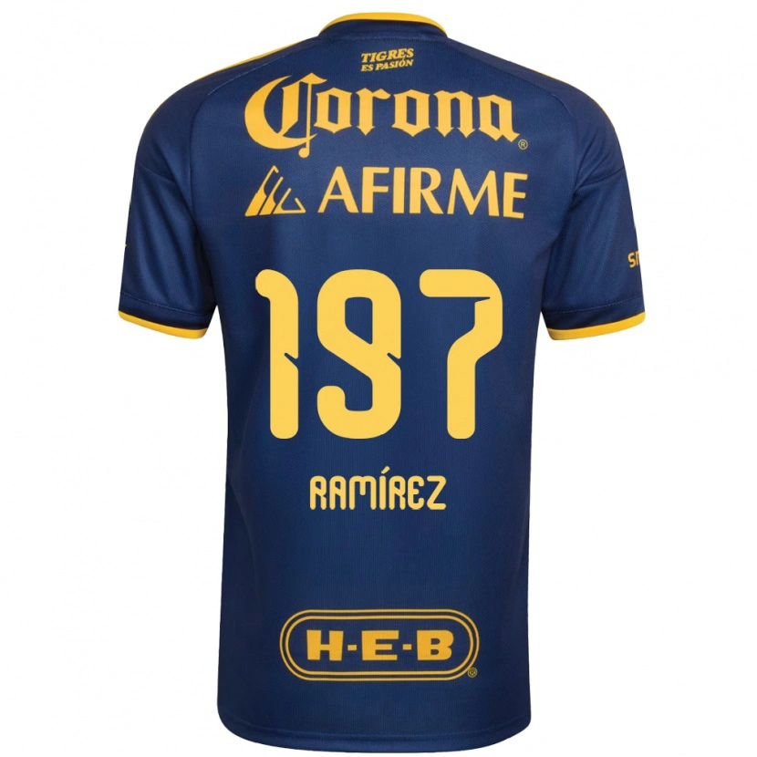 Danxen Enfant Maillot Ángel Ramírez #197 Bleu Royal Jaune Tenues Extérieur 2026/27 T-Shirt