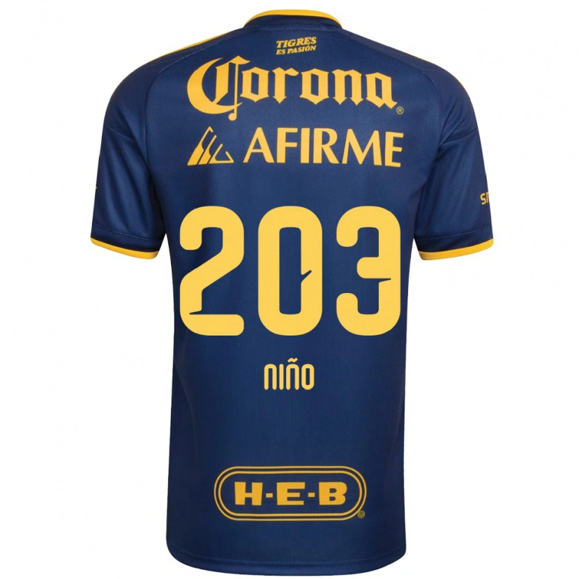Danxen Enfant Maillot Fernando Niño #203 Bleu Royal Jaune Tenues Extérieur 2026/27 T-Shirt