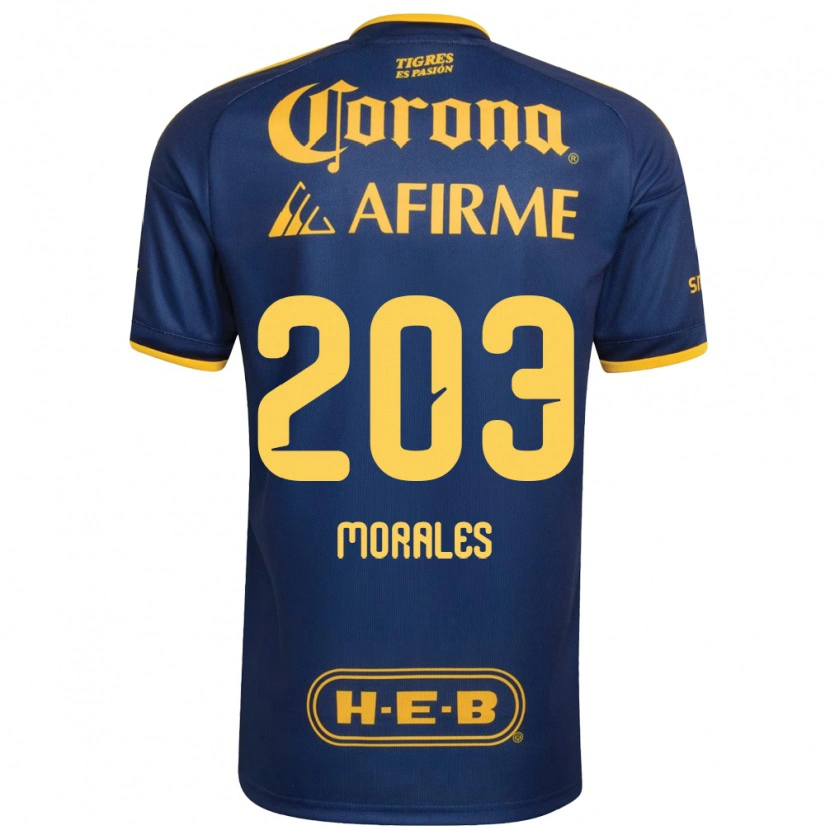 Danxen Enfant Maillot Carlos Morales #203 Bleu Royal Jaune Tenues Extérieur 2026/27 T-Shirt
