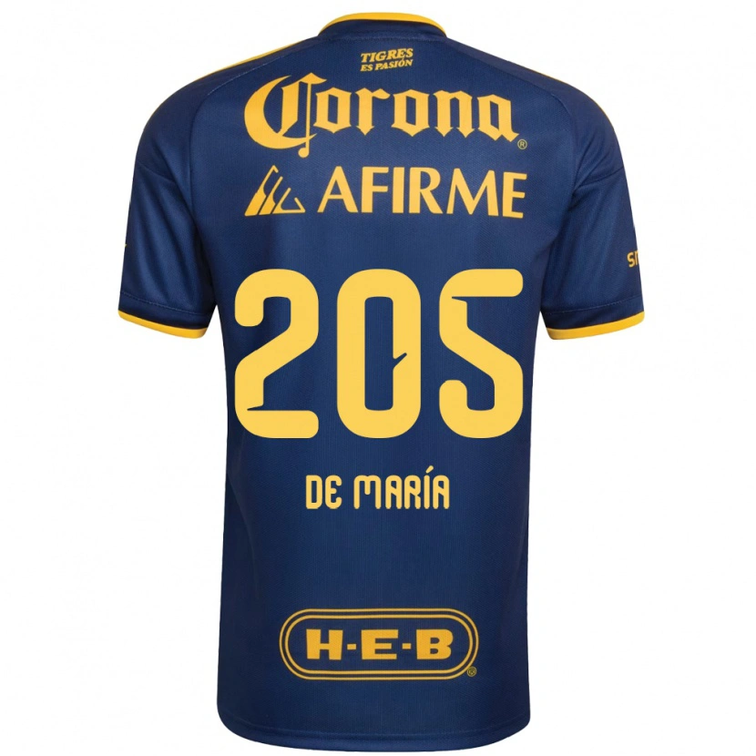 Danxen Enfant Maillot Antonio De María Y Campos #205 Bleu Royal Jaune Tenues Extérieur 2026/27 T-Shirt
