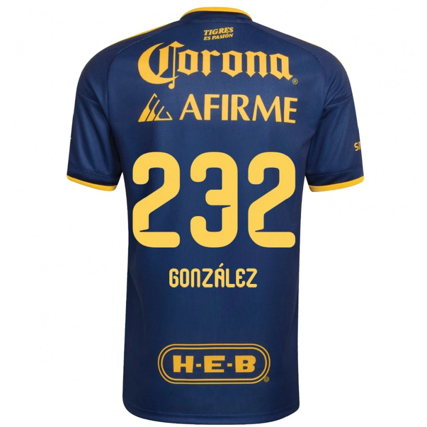Danxen Enfant Maillot César González #232 Bleu Royal Jaune Tenues Extérieur 2026/27 T-Shirt