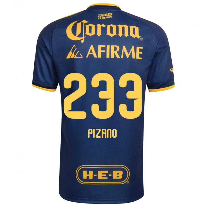 Danxen Enfant Maillot Juan Pizano #233 Bleu Royal Jaune Tenues Extérieur 2026/27 T-Shirt