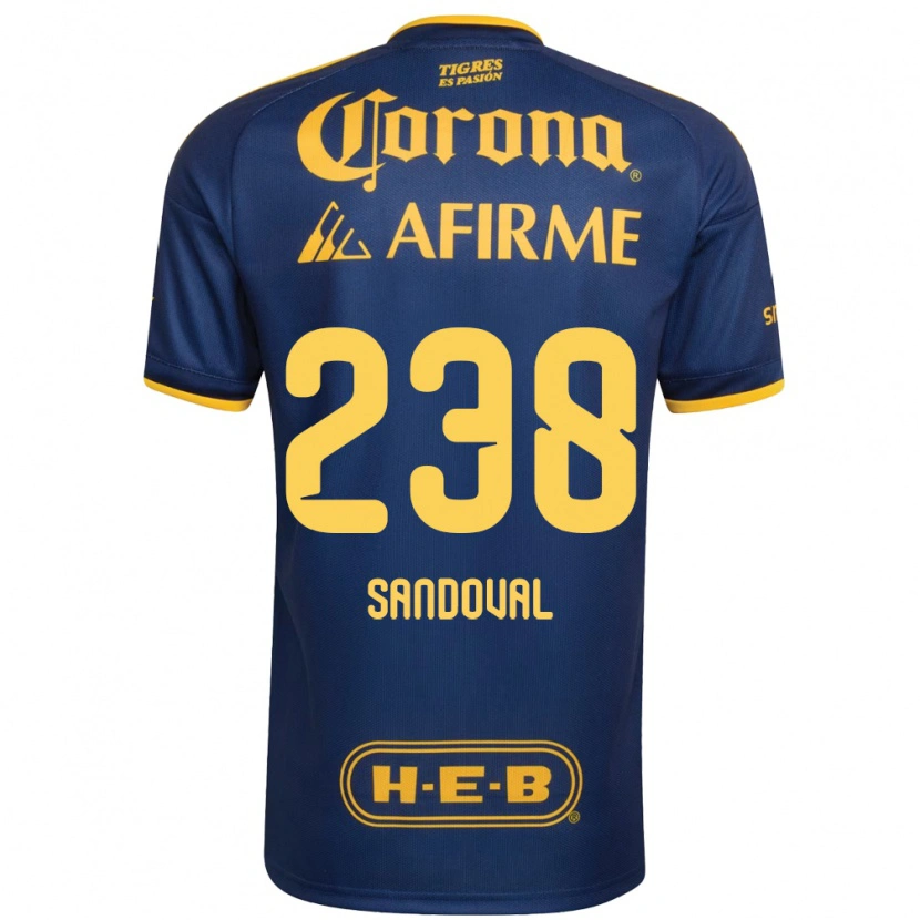 Danxen Enfant Maillot Miguel Sandoval #238 Bleu Royal Jaune Tenues Extérieur 2026/27 T-Shirt