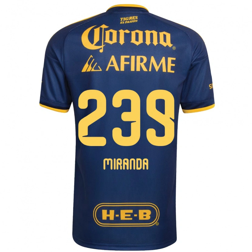 Danxen Enfant Maillot Jesús Miranda #239 Bleu Royal Jaune Tenues Extérieur 2026/27 T-Shirt