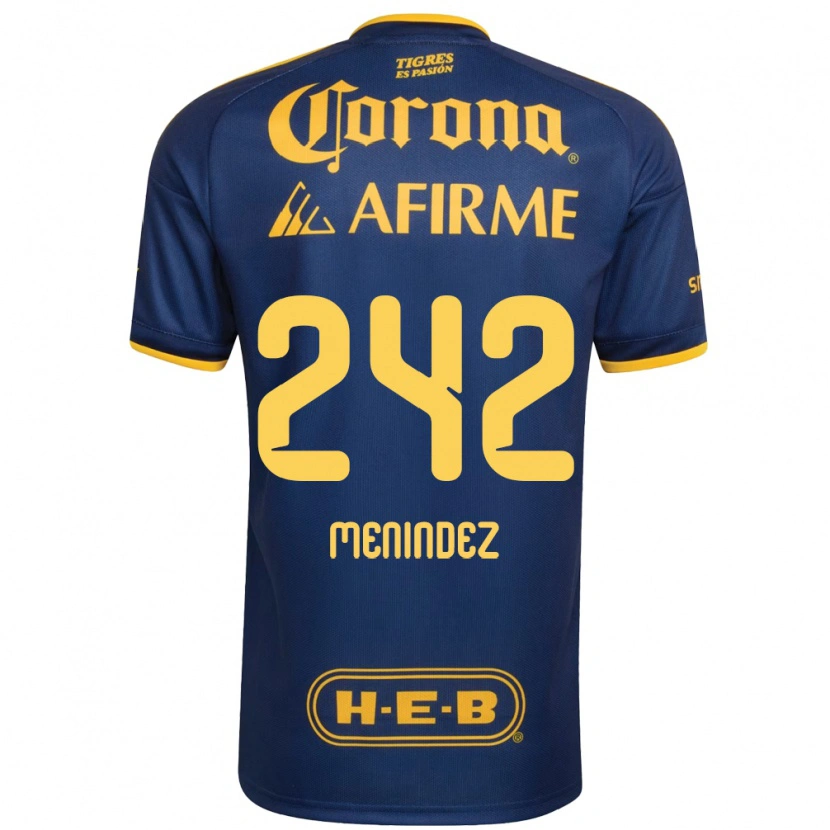 Danxen Enfant Maillot Jonathan Menindez #242 Bleu Royal Jaune Tenues Extérieur 2026/27 T-Shirt