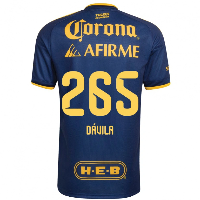 Danxen Enfant Maillot Emiliano Dávila #265 Bleu Royal Jaune Tenues Extérieur 2026/27 T-Shirt