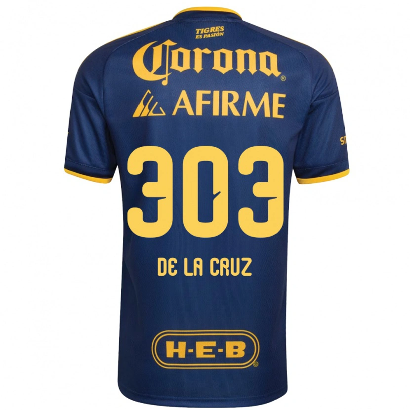 Danxen Enfant Maillot Erick De La Cruz #303 Bleu Royal Jaune Tenues Extérieur 2026/27 T-Shirt