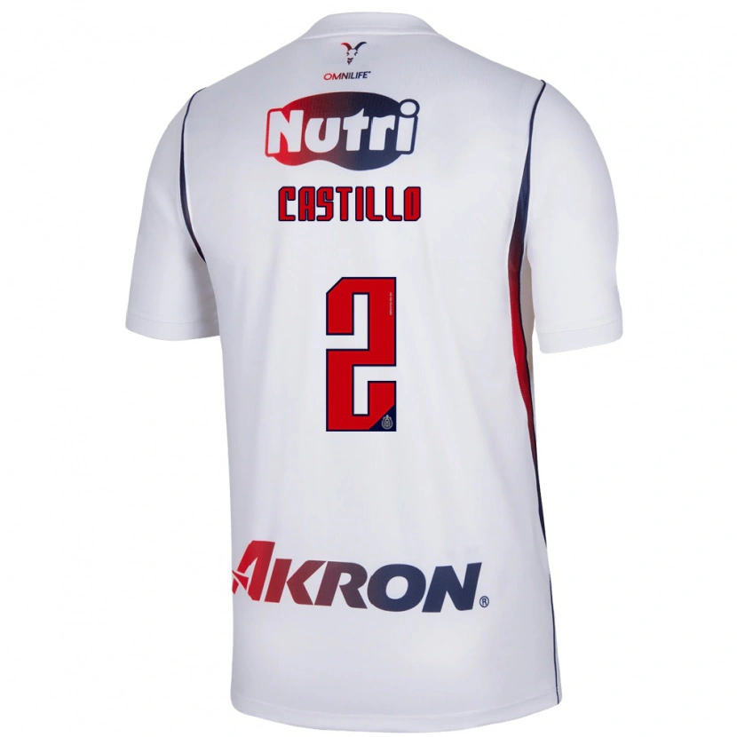 Danxen Enfant Maillot José Castillo #2 Blanc Bleu Marine Rouge Tenues Extérieur 2026/27 T-Shirt